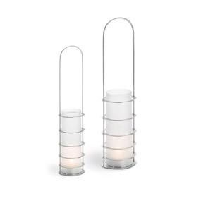 Lumbra Satinized Glass Lantern Lantern H: 44cm Ø:10.5cm