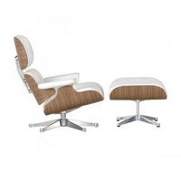 Vitra Lounge Chair & Footstool White by Charles & Ray Eames